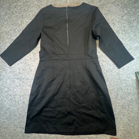 Buffalo David Bitton Luxe Ponte Dress Womens Large Black 3/4 Sleeve Pockets NEW - Picture 8 of 9